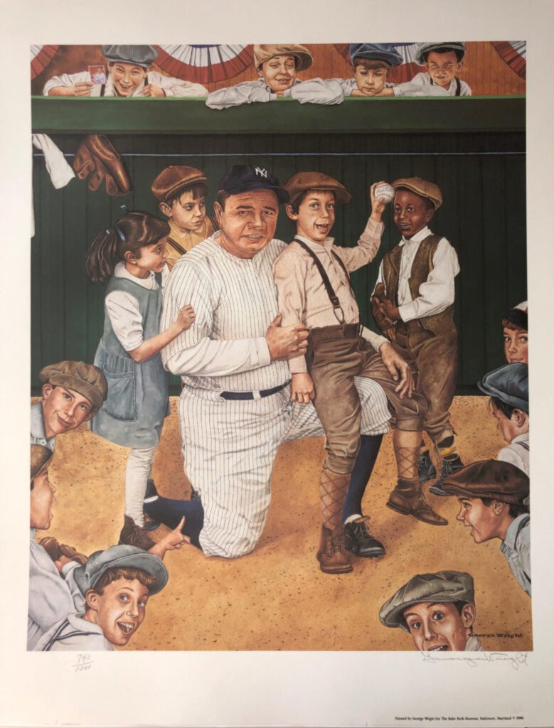 Babe Ruth with children